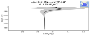 Indian Basin Salinity vs depth