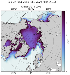 DJF DJF Climatology Map of Northern-Hemisphere Sea Ice Production
