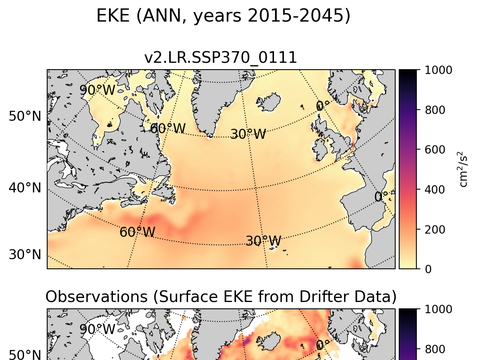 Subpolar North Atlantic Eddy Kinetic Energy