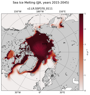 JJA JJA Climatology Map of Northern-Hemisphere Sea Ice Melting