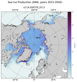 ANN ANN Climatology Map of Northern-Hemisphere Sea Ice Production