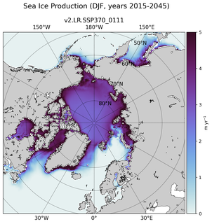 DJF DJF Climatology Map of Northern-Hemisphere Sea Ice Production