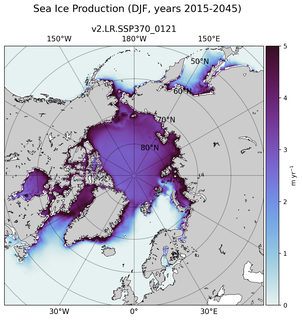 DJF DJF Climatology Map of Northern-Hemisphere Sea Ice Production