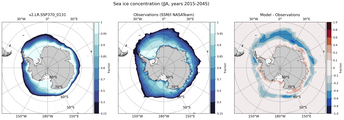 JJA Climatology Map of Southern-Hemisphere Sea-Ice Concentration. <br> Observations: SSM/I NASATeam