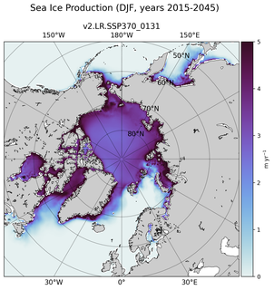 DJF DJF Climatology Map of Northern-Hemisphere Sea Ice Production