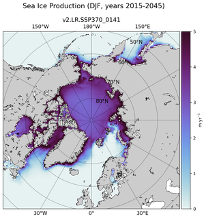 DJF DJF Climatology Map of Northern-Hemisphere Sea Ice Production