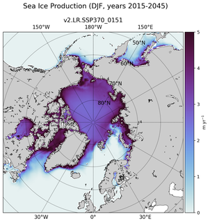 DJF DJF Climatology Map of Northern-Hemisphere Sea Ice Production