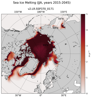 JJA JJA Climatology Map of Northern-Hemisphere Sea Ice Melting