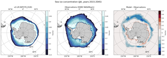 JJA Climatology Map of Southern-Hemisphere Sea-Ice Concentration. <br> Observations: SSM/I NASATeam