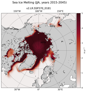 JJA JJA Climatology Map of Northern-Hemisphere Sea Ice Melting