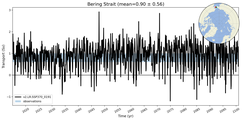 Transport through the Bering Strait Transect