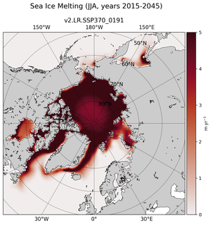 JJA JJA Climatology Map of Northern-Hemisphere Sea Ice Melting