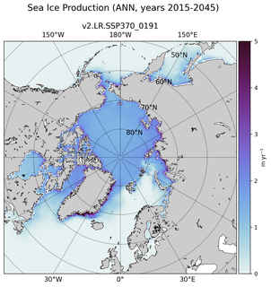 ANN ANN Climatology Map of Northern-Hemisphere Sea Ice Production