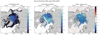 ON Climatology Map of Northern-Hemisphere Sea-Ice Thickness.