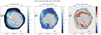 ON Climatology Map of Southern-Hemisphere Sea-Ice Thickness.