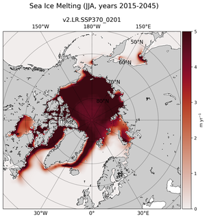 JJA JJA Climatology Map of Northern-Hemisphere Sea Ice Melting