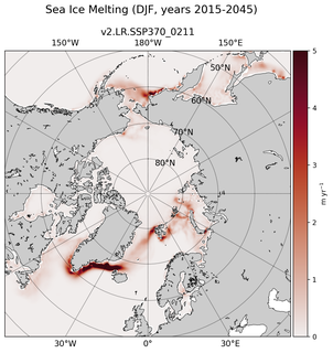 DJF DJF Climatology Map of Northern-Hemisphere Sea Ice Melting