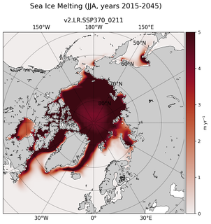 JJA JJA Climatology Map of Northern-Hemisphere Sea Ice Melting