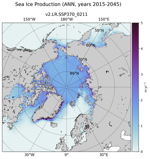 ANN ANN Climatology Map of Northern-Hemisphere Sea Ice Production