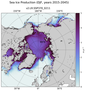 DJF DJF Climatology Map of Northern-Hemisphere Sea Ice Production