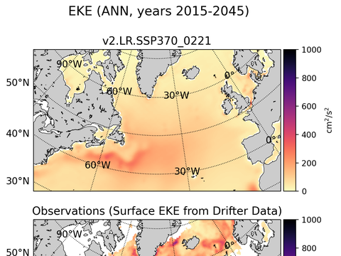 Subpolar North Atlantic Eddy Kinetic Energy