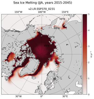 JJA JJA Climatology Map of Northern-Hemisphere Sea Ice Melting