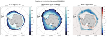 JJA Climatology Map of Southern-Hemisphere Sea-Ice Concentration. <br> Observations: SSM/I NASATeam