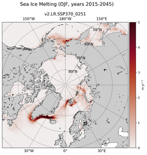 DJF DJF Climatology Map of Northern-Hemisphere Sea Ice Melting