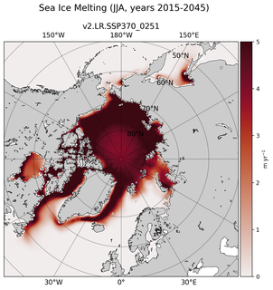 JJA JJA Climatology Map of Northern-Hemisphere Sea Ice Melting