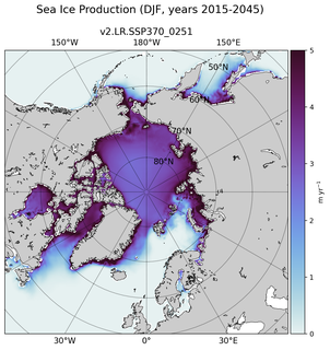 DJF DJF Climatology Map of Northern-Hemisphere Sea Ice Production