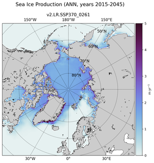 ANN ANN Climatology Map of Northern-Hemisphere Sea Ice Production