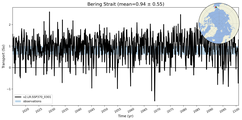 Transport through the Bering Strait Transect