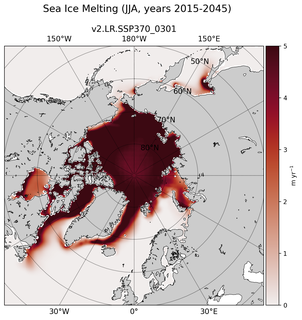 JJA JJA Climatology Map of Northern-Hemisphere Sea Ice Melting