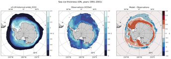 ON Climatology Map of Southern-Hemisphere Sea-Ice Thickness.