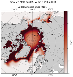 JJA JJA Climatology Map of Northern-Hemisphere Sea Ice Melting