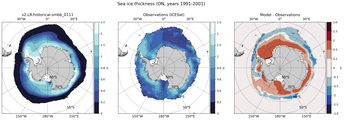 ON Climatology Map of Southern-Hemisphere Sea-Ice Thickness.