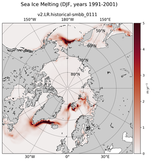 DJF DJF Climatology Map of Northern-Hemisphere Sea Ice Melting