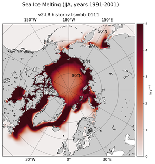 JJA JJA Climatology Map of Northern-Hemisphere Sea Ice Melting