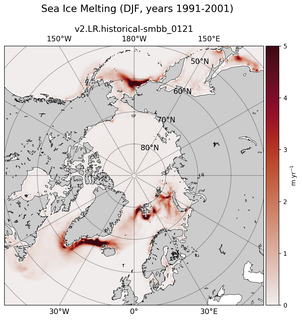 DJF DJF Climatology Map of Northern-Hemisphere Sea Ice Melting