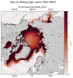 JJA JJA Climatology Map of Northern-Hemisphere Sea Ice Melting