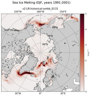 DJF DJF Climatology Map of Northern-Hemisphere Sea Ice Melting