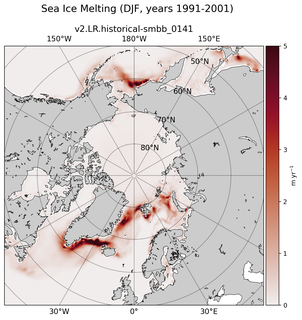 DJF DJF Climatology Map of Northern-Hemisphere Sea Ice Melting