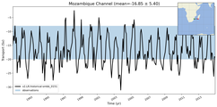 Transport through the Mozambique Channel Transect