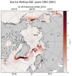 DJF DJF Climatology Map of Northern-Hemisphere Sea Ice Melting