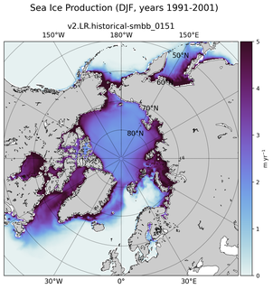 DJF DJF Climatology Map of Northern-Hemisphere Sea Ice Production