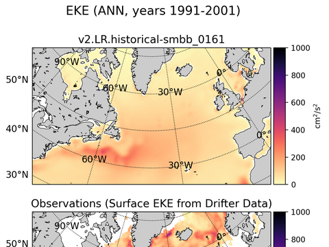Subpolar North Atlantic Eddy Kinetic Energy