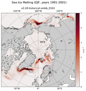 DJF DJF Climatology Map of Northern-Hemisphere Sea Ice Melting