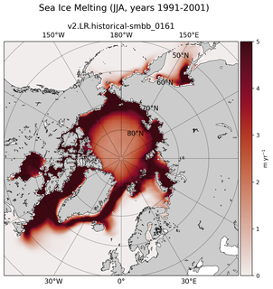 JJA JJA Climatology Map of Northern-Hemisphere Sea Ice Melting