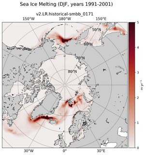 DJF DJF Climatology Map of Northern-Hemisphere Sea Ice Melting