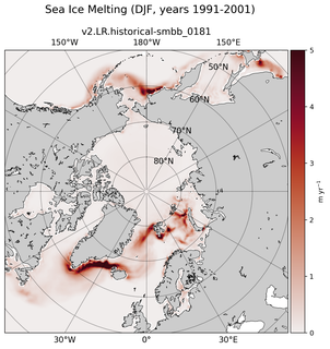 DJF DJF Climatology Map of Northern-Hemisphere Sea Ice Melting